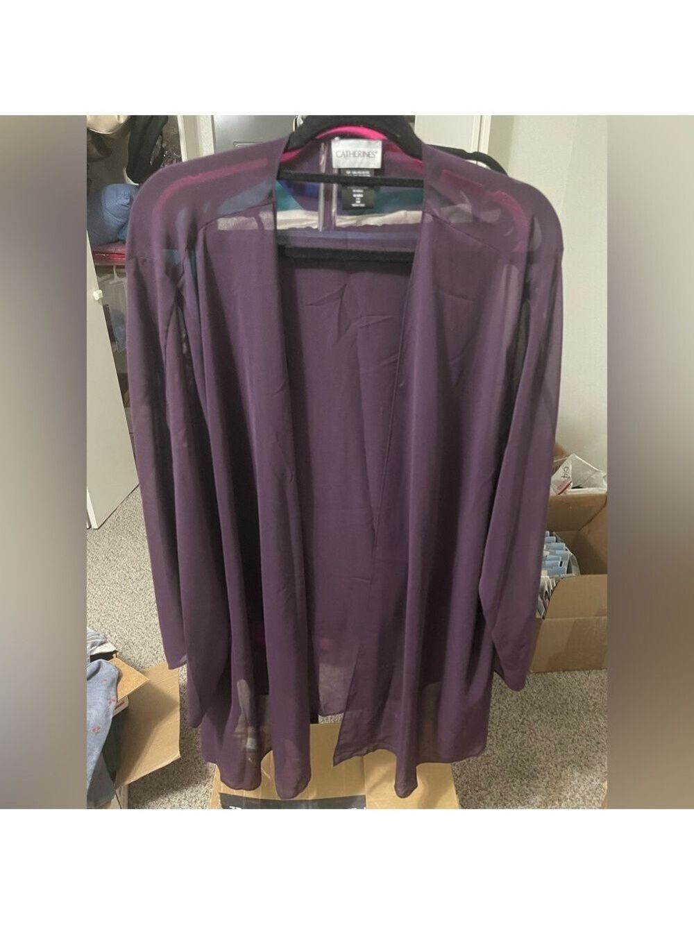 Catherines Deep Purple Sheer Coverup 30W